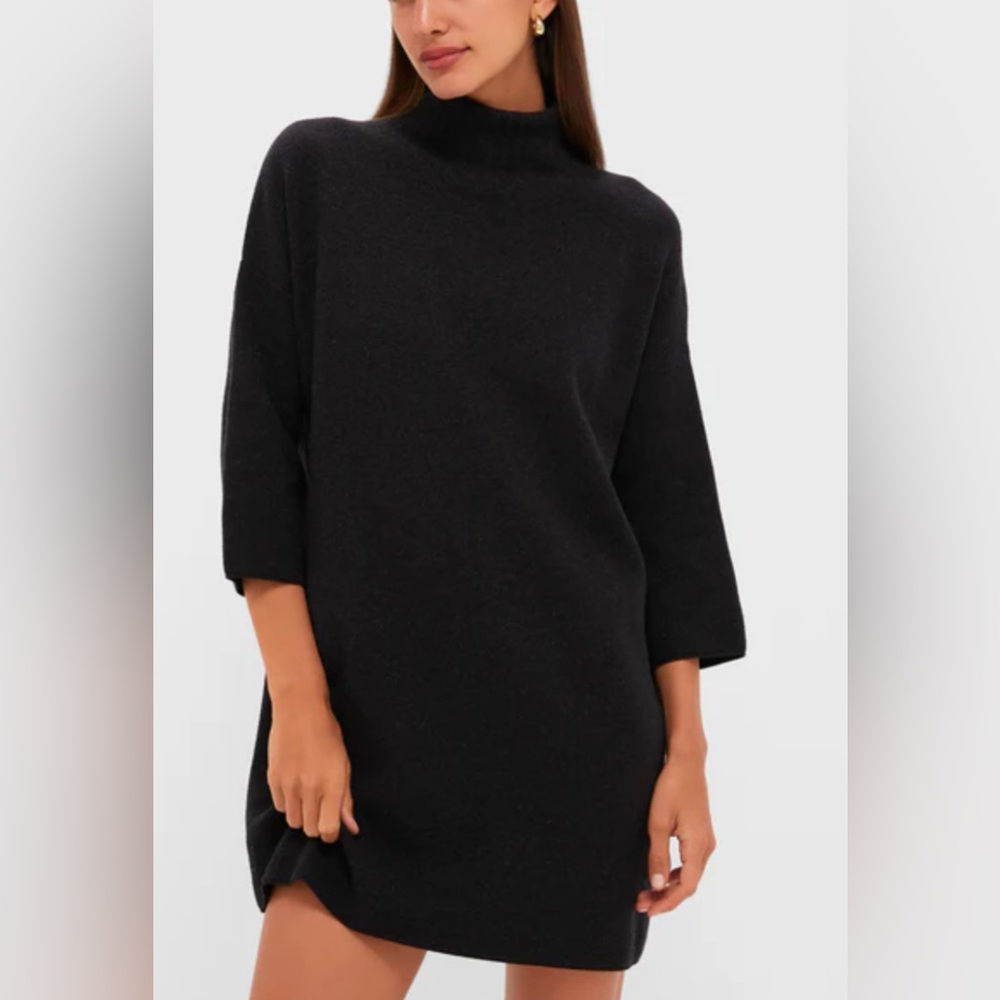 Pomander Place Vivianne Black  Sweater Turtleneck Dress Size Medium - Picture 6 of 17